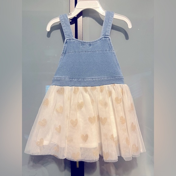 DKNY Toddler Hearts Overalls Dress Size 2T - Picture 4 of 4